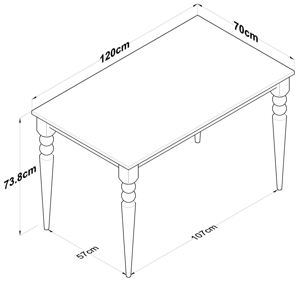 Masă sufragerie Jared 104 (pentru 2 persoane) (nuc + alb). 1106430