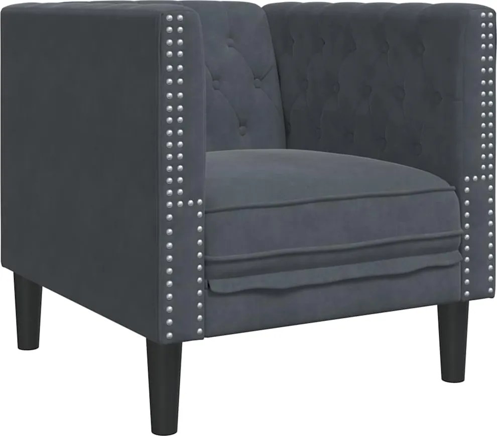 vidaXL Canapea Gri închis 74,5 x 71 x 70,5 cm Catifea