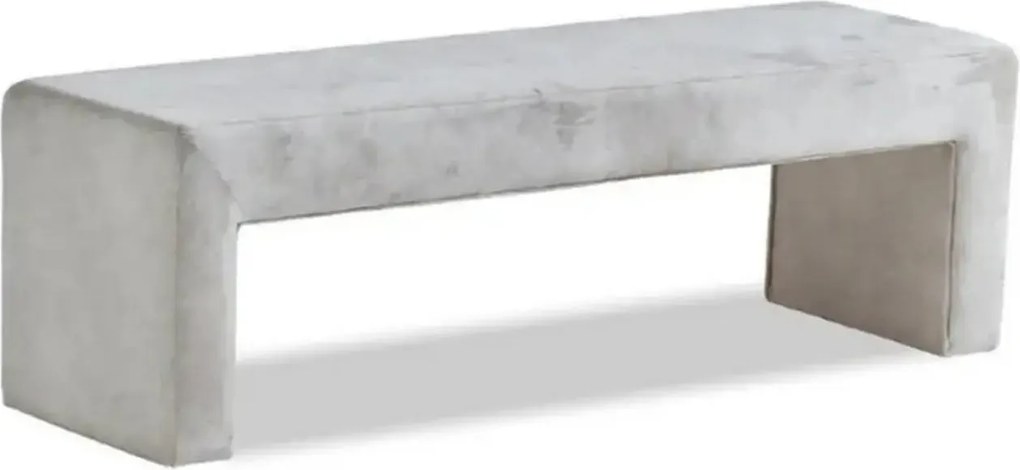 Bancheta MAGNESIA, bej, stofa catifelata, 120x36x36 cm