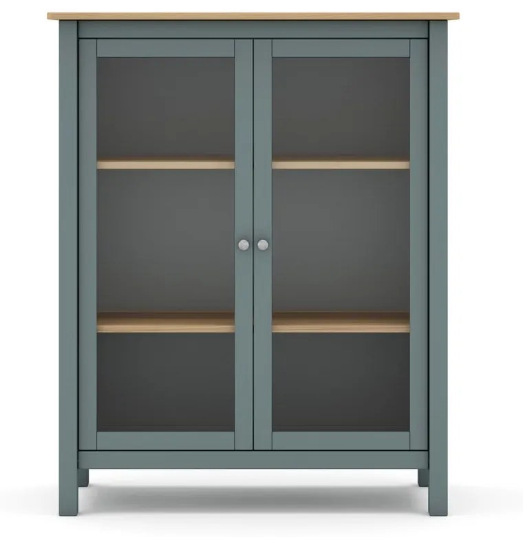 Vitrină verde prăfuit din lemn de pin 90x110x40 cm Misti – Marckeric