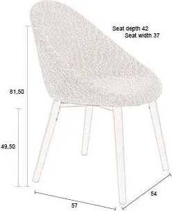 Scaun de sufragerie bej tapițat Fenna – Dutchbone