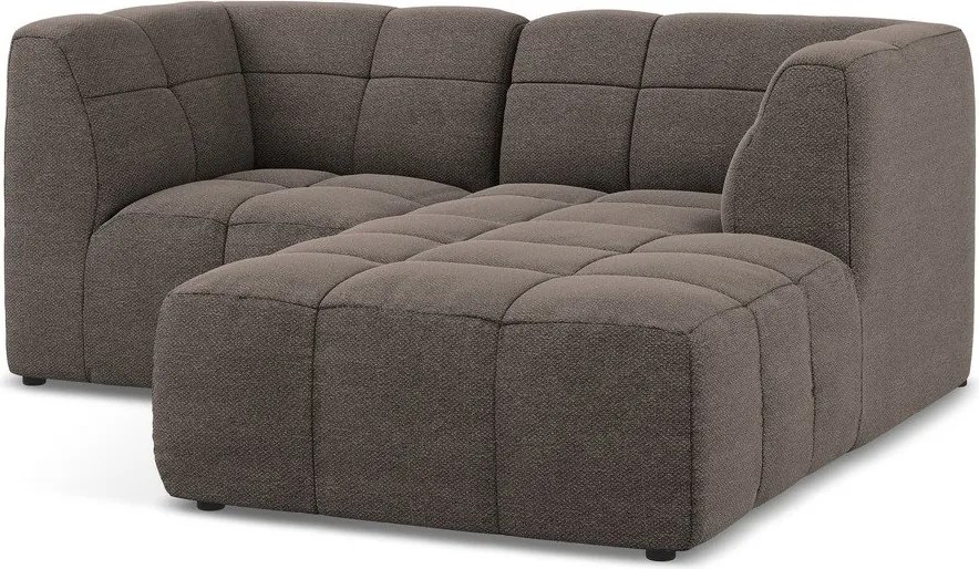 Colțar maro cu tapițerie din țesătură bouclé (cu colț pe partea dreaptă/cu șezlong) Aloha – Makamii