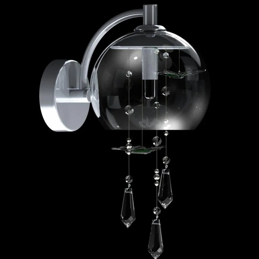 Aplica moderna Vision decorata cu fluturi si Cristal Bohemia Exclusive PAPILLON – WL