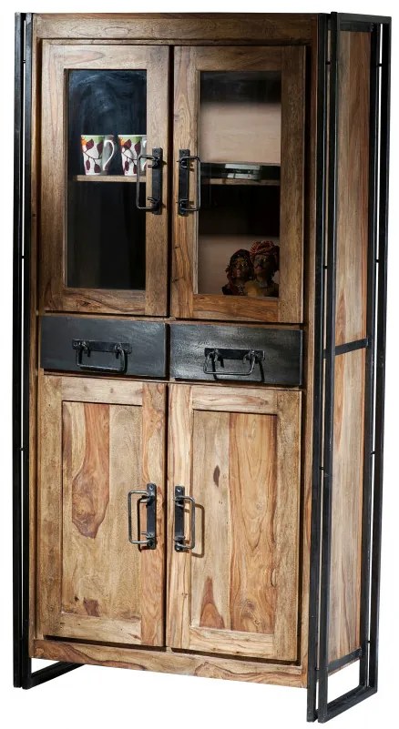 Vitrina din salcam Panama, 4 usi si 2 sertare