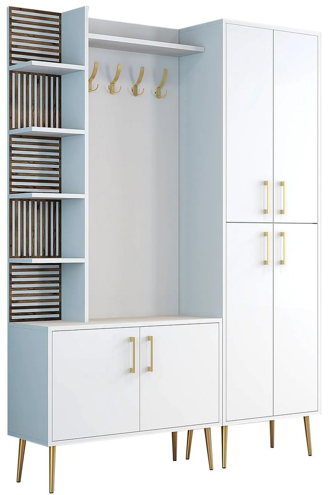 Mobilier hol Valery DA (Alb + Auriu). 1088556