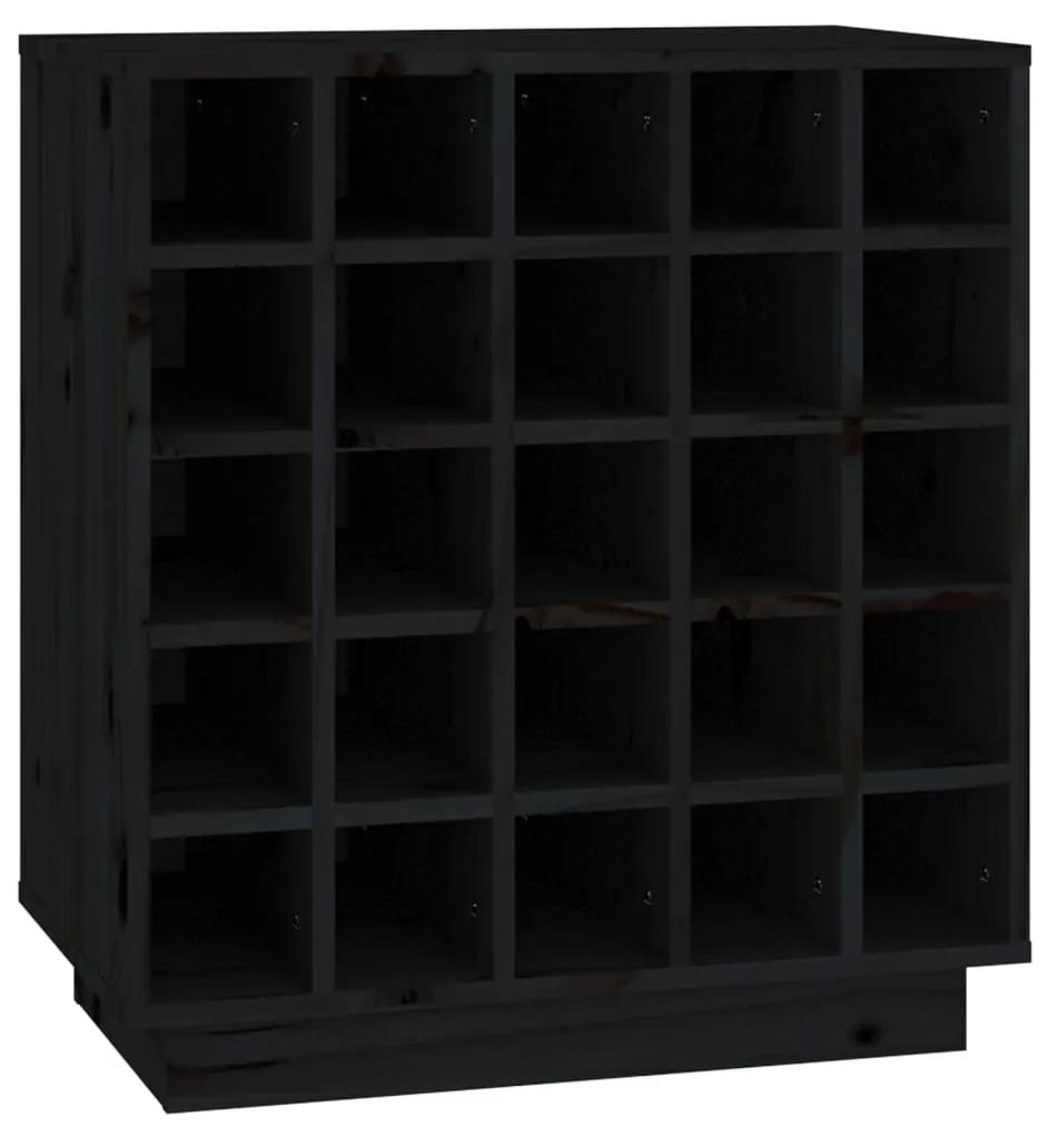 821531 vidaXL Dulap de vinuri, negru, 55,5x34x61 cm, lemn masiv de pin