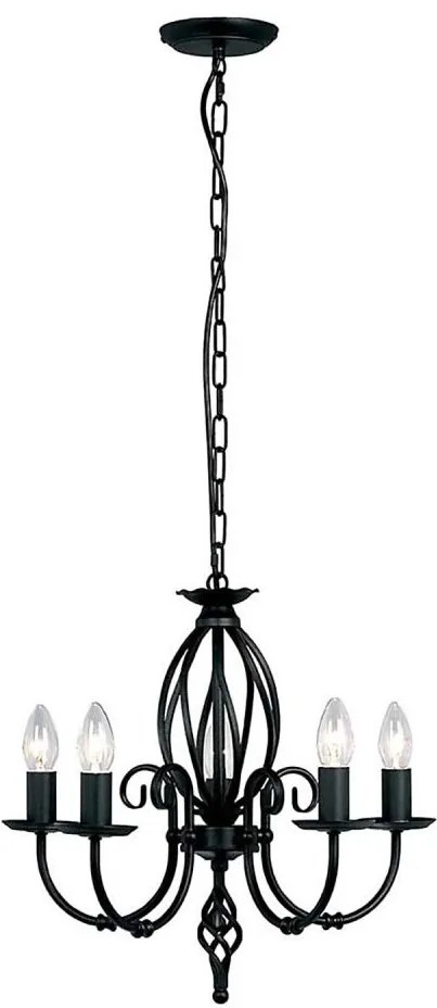 Lustră pe lanț Elstead ART5-BLACK ARTISAN 5xE14/60W/230V