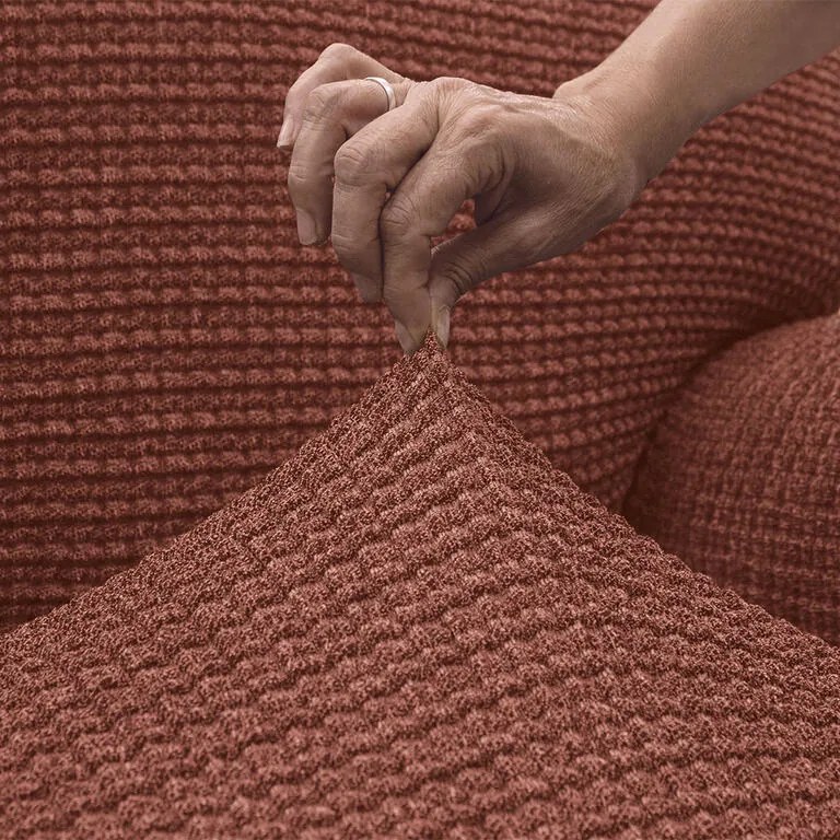 Huse super elastice RUBINIA cărămizii taburet (40 - 60 cm)