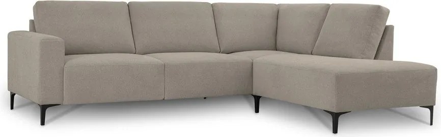 Colțar maro deschis cu tapițerie din chenille (cu colț pe partea dreaptă/în formă de ”L”) Fabian – Scandic