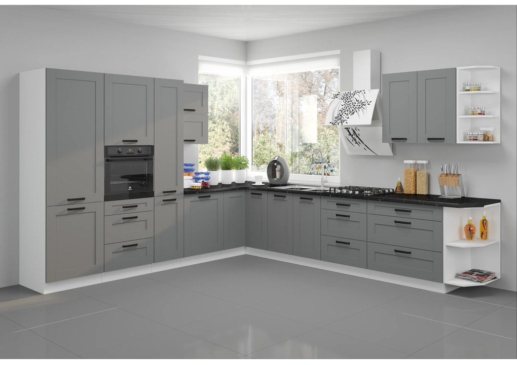 Dulap de bucătărie pentru alimente Lucid 60 DKS 210 3S 1F (dustgrey + alb). 1045560