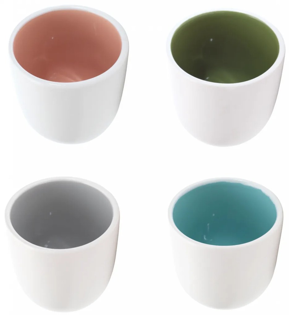 Set 4 Pahare Cafea Novum Summer 150ml si 250ml(Verde, Gri, Corai, Albastru)