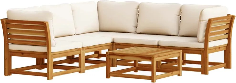 vidaXL Set mobilier grădină cu perne, 6 piese, lemn masiv acacia