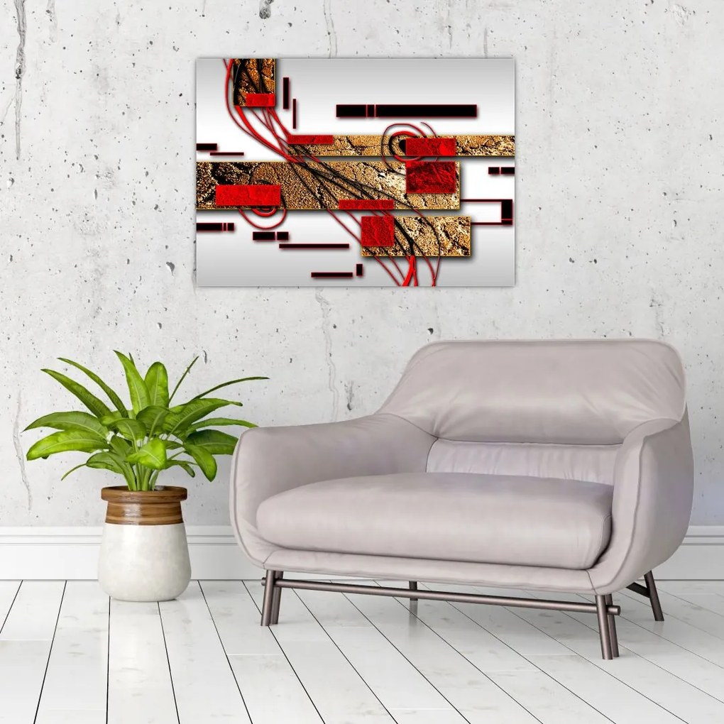 Tablou pe sticlă cu abstracție (70x50 cm)