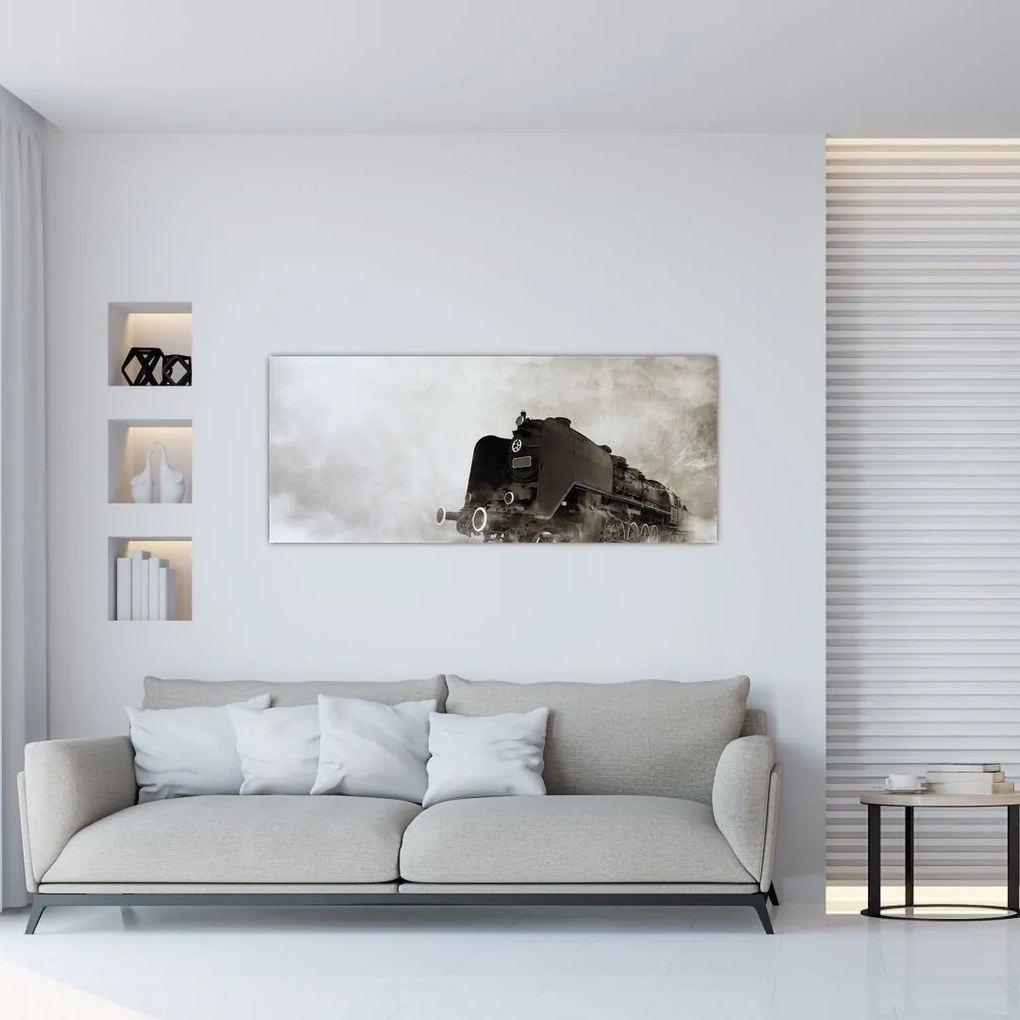 Tablou - Tren în ceață (120x50 cm)