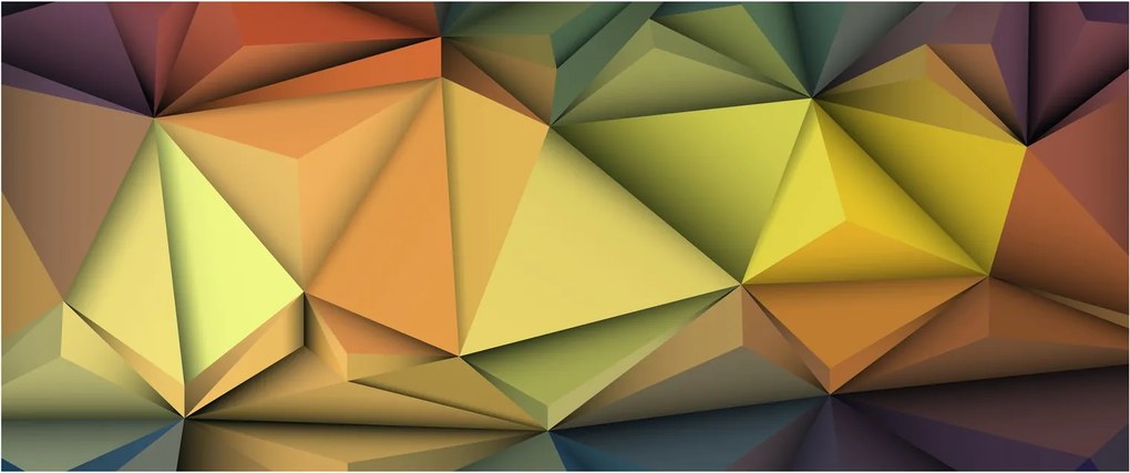 Tablou - Abstracție 3D poligonală (120x50 cm)