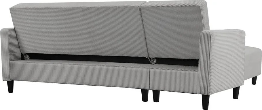 Colțar gri deschis extensibil cu tapițerie din catifea reiată Hartford – Støraa