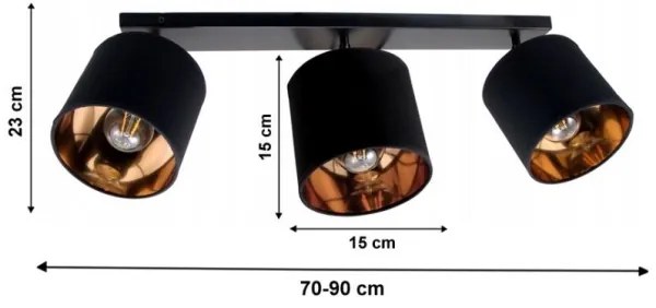 Lampă spot SOFIA 3xE27/60W/230V negru