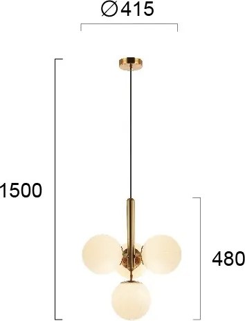 Lustră pe cablu JOLIN 4xG9/5W/230V aurie