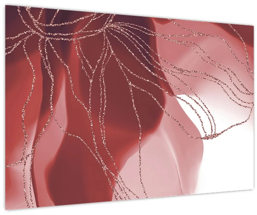 Tablou - Floare abstractă roșie N⁰1 (90x60 cm)