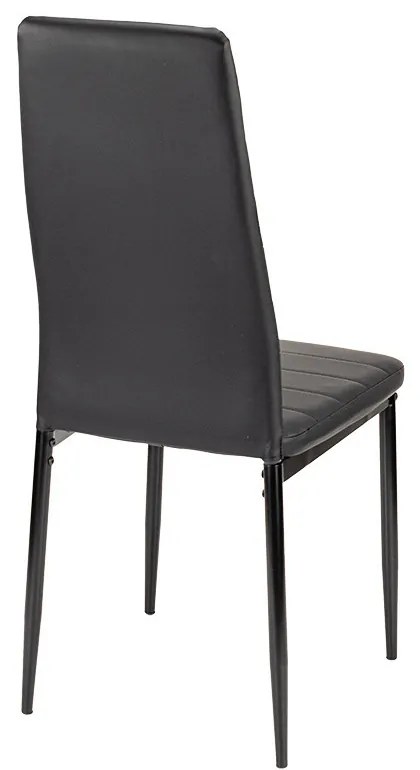 Scaun de masă Tino NOVA piele textilă neagră + metal - negru