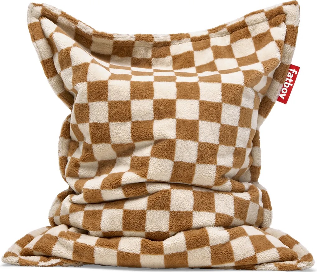 Puf puf original Slim Teddy, culori multiple - Fatboy Culoare: cremă de migdale cu tablă de șah