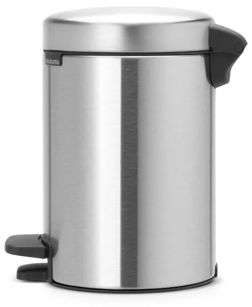 Cos de gunoi cu pedala Brabantia NewIcon 649003, 3 L, Inchidere usoara, Baza antiderapanta, Rezistent la amprente, Inox Mat