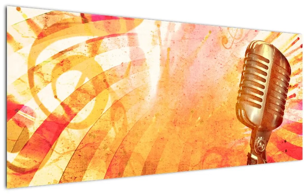 Tablou - Microfon retro (120x50 cm)