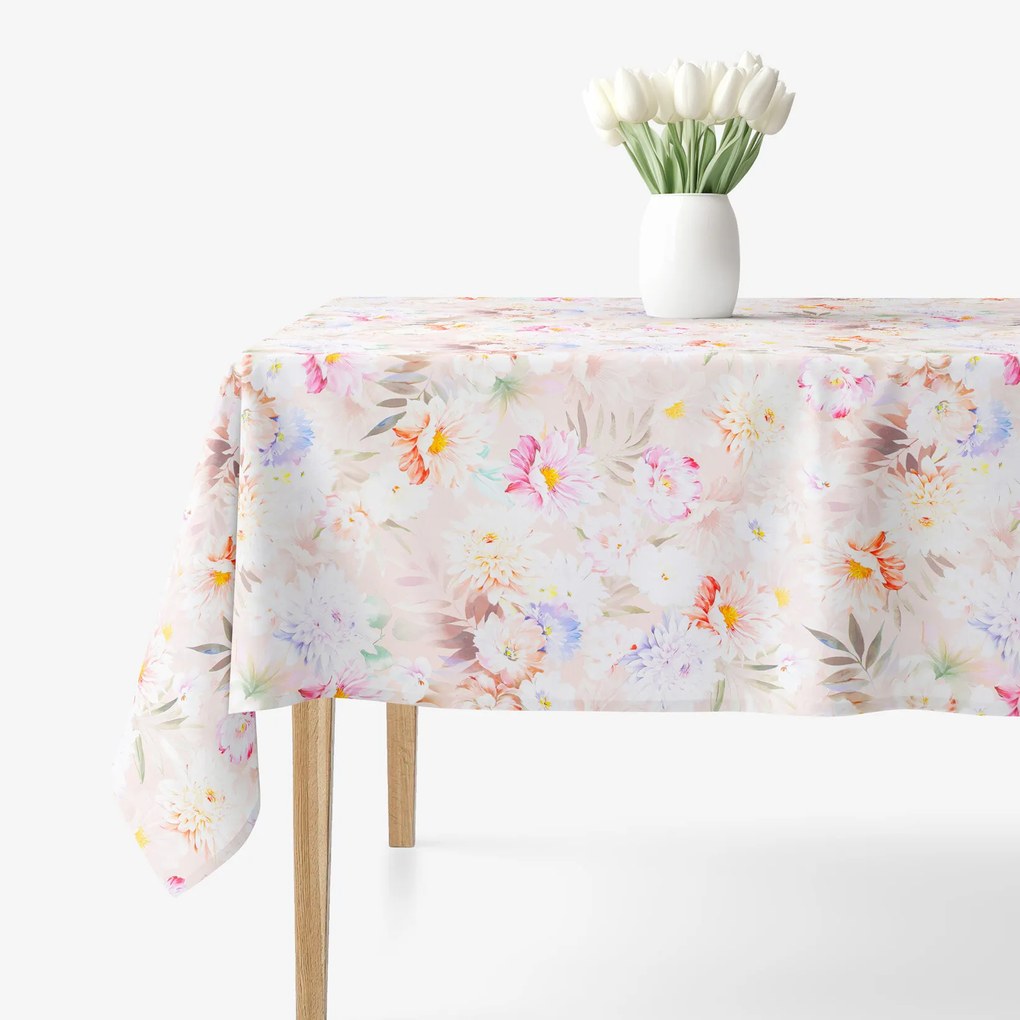 Goldea față de masă 100% bumbac deluxe - flori sălbatice 100 x 100 cm