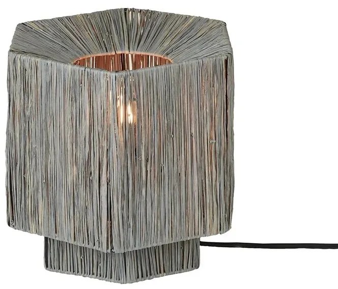 Veioza/Lampa Eco din Rafie, Panama octogon S, gri