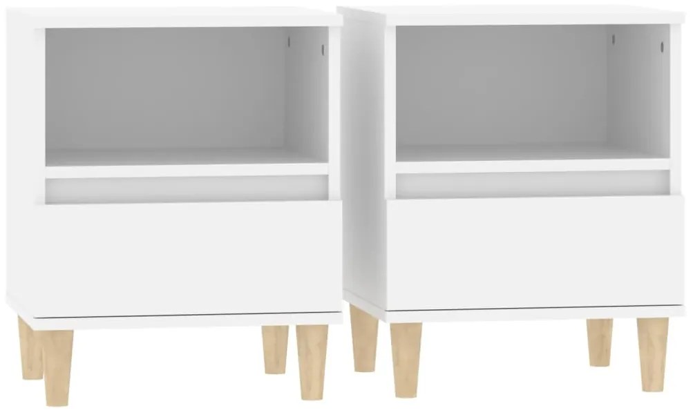 821795 vidaXL Noptiere, 2 buc., alb, 40x35x50 cm