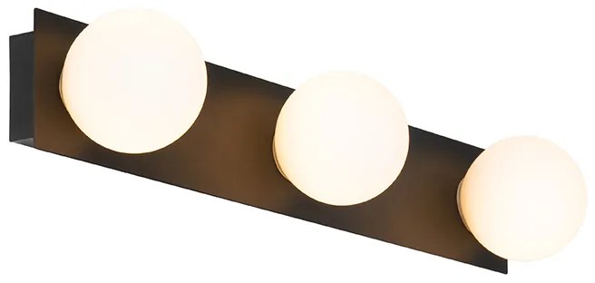 Aplică modernă neagră 48 cm IP44 cu 3 lumini - Cederic