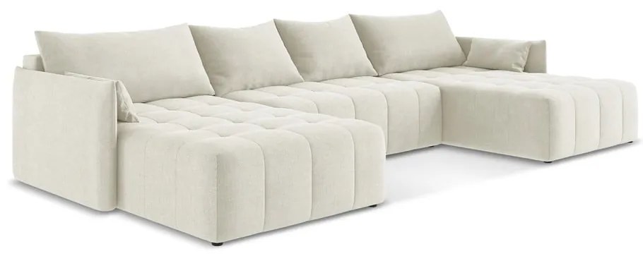 Colțar bej extensibil/cu spațiu de depozitare (în formă de "U") Moku – Makamii