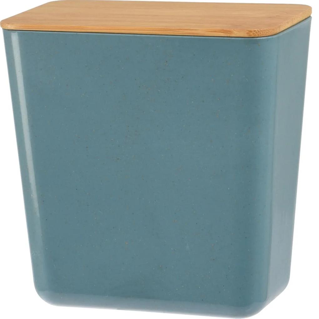 Cutie de depozitare cu capac din bambus Roger, 13 x 13,7 x 8 cm, albastru