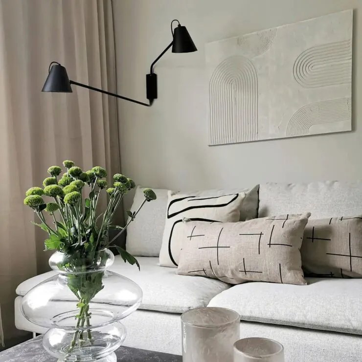 Lampa de perete de design neagra cu 2 lumini reglabile - Lune