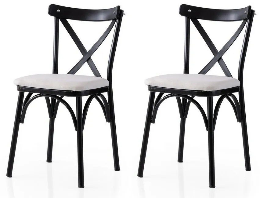 Set de scaune de sufragerie Ekol White and Black,2 buc.