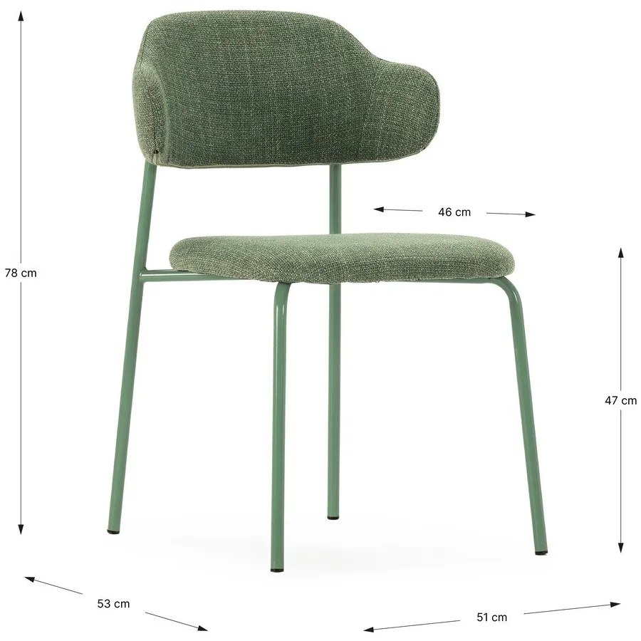 Scaune de dining verzi 4 buc. Adriel – Marckeric