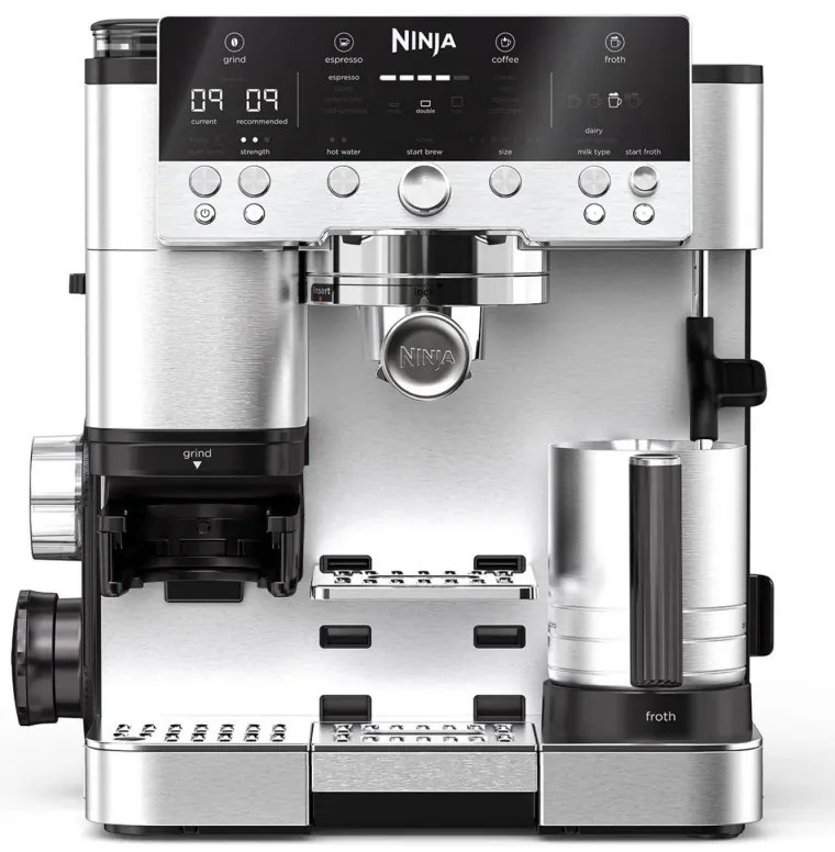 Espressor automat 3in1 Ninja Luxe Café Premier ES601, 1650W, 15 bar, 2 L, Barista Assist, Spumare fara contact, Rasnita incorporata, 4 moduri, 3 setari temperatura, Inox/Negru