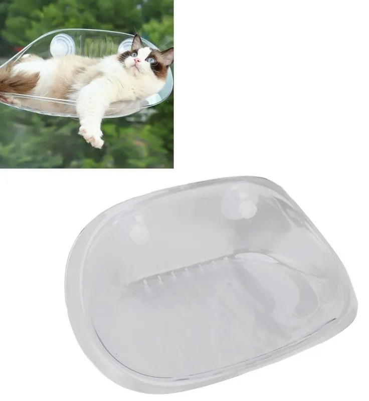 Hamac pentru pisici CATNEST 9172, Cu ventuze, Suspendat, Pana la 10 kg, Transparent