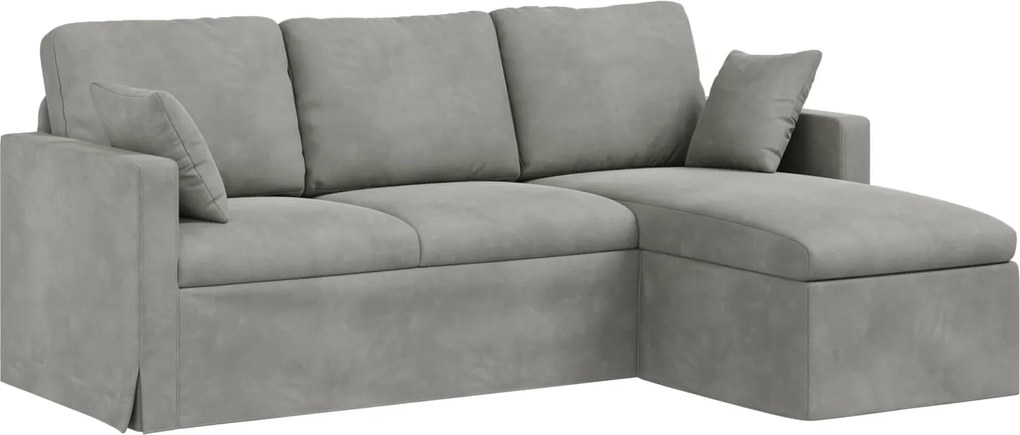 vidaXL Canapea Gri deschis 198 x 134 x 80 cm Catifea