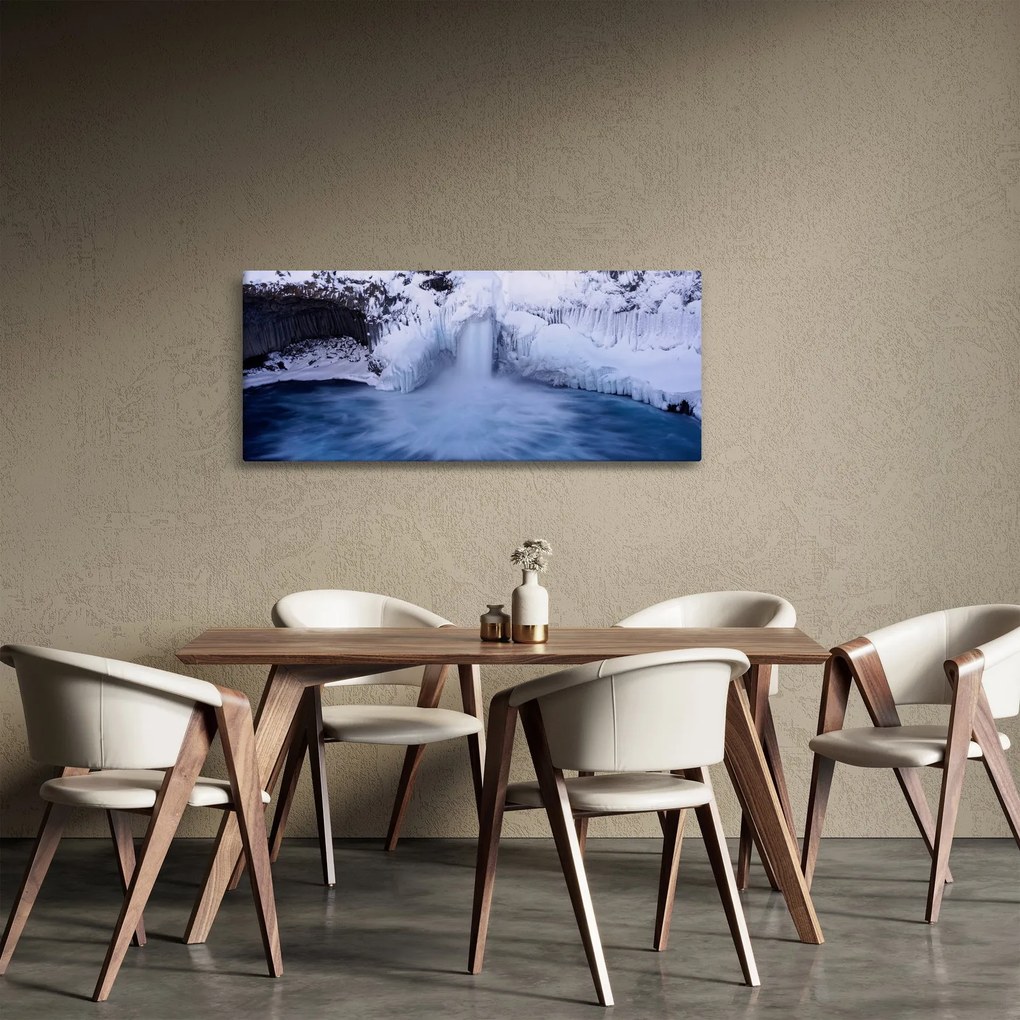 Tablou cu cascadele iarna (120x50 cm)