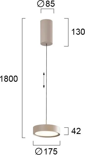 Lustră LED suspendată pe cablu DENVER LED/21W/230V bej