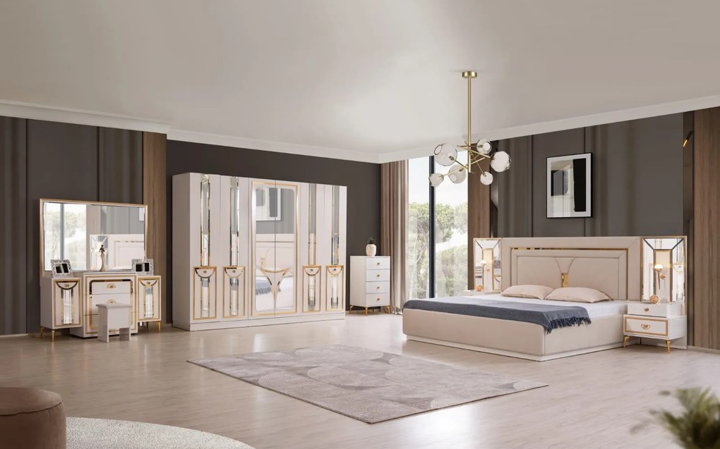 DORMITOR COMPLET KLARA 160x200cm (saltea si somiera gratuite)