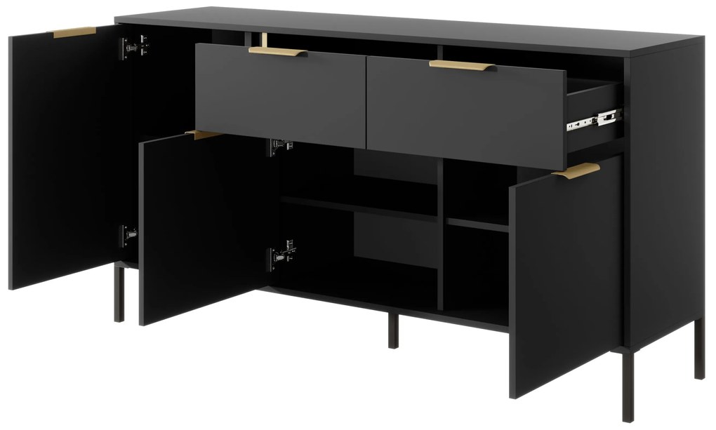 Comodă Lyran 3D2S (antracit + Auriu). 1071354
