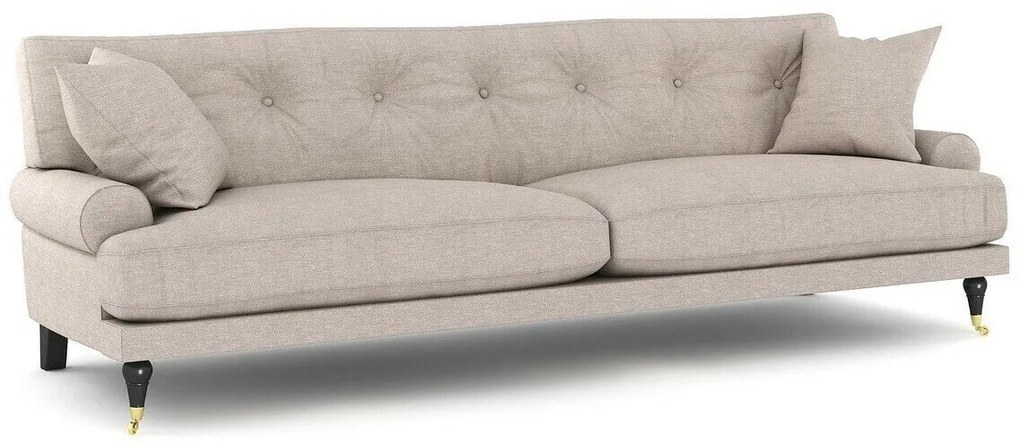 Canapea Seattle E105Numărul de locuri: 3, Beige, 222x100x87cm, Tapiterie, Picioare: Lemn, Role