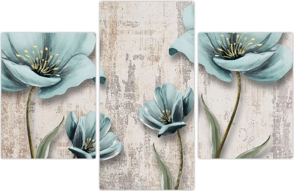 Tablou - Flori texturate (90x60 cm)