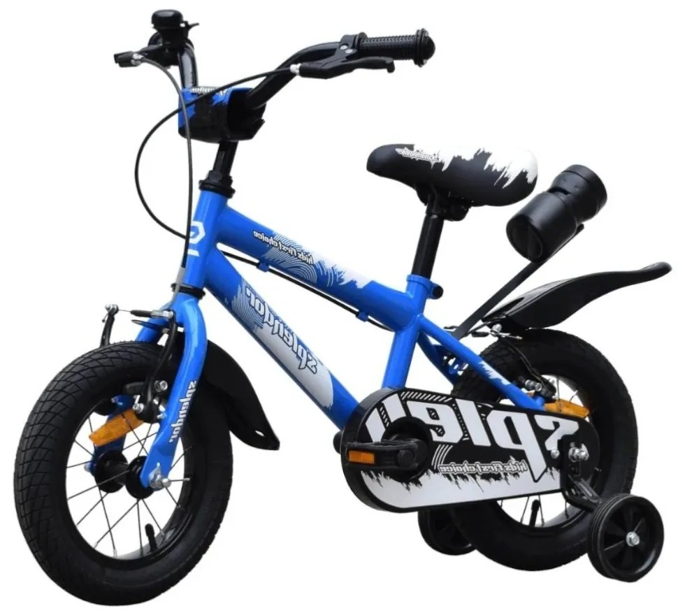 Bicicleta pentru copii NOVOKIDS™ Splend'Or Boom PRO Edition, Cu bidon pentru apa, Roti 12" inch, Maxim 50 kg, Cadru din otel, Roti ajutatoare