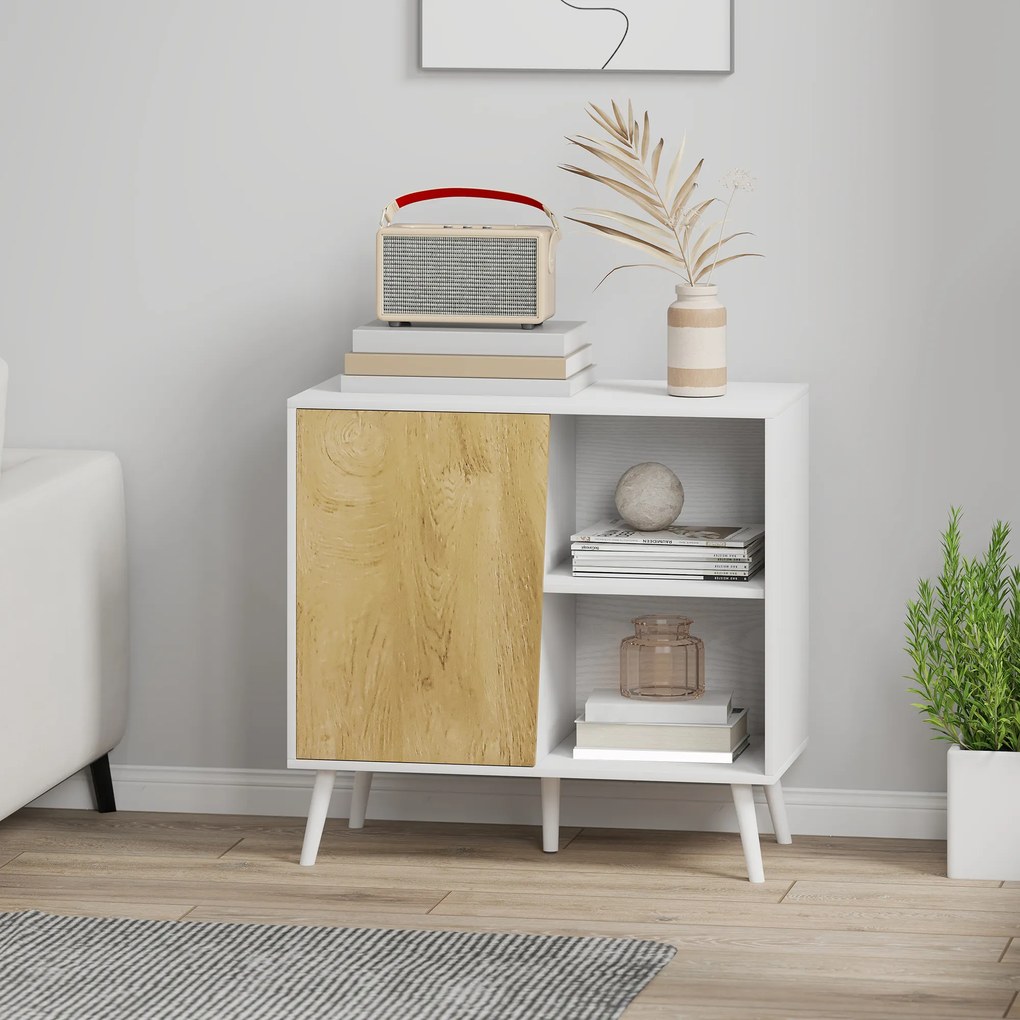 HOMCOM Dulap Modern Reglabil Alb | Aosom Romania