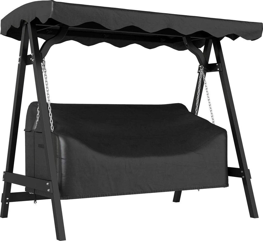 Outsunny Husă pentru leagăn de grădină 3 locuri, husă de protecție impermeabilă, rezistentă la vânt și la UV, țesătură Oxford 420D | Aosom Romania