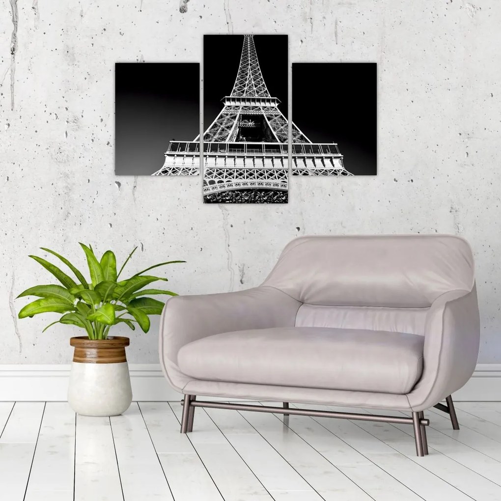 Tablou - Turnul Eiffel, alb-negru (90x60 cm)
