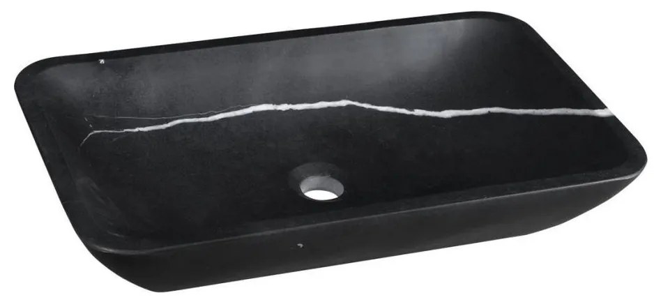 Sapho - Lavoar BLOK 60 x 35 cm pentru blat, piatră/negru mat